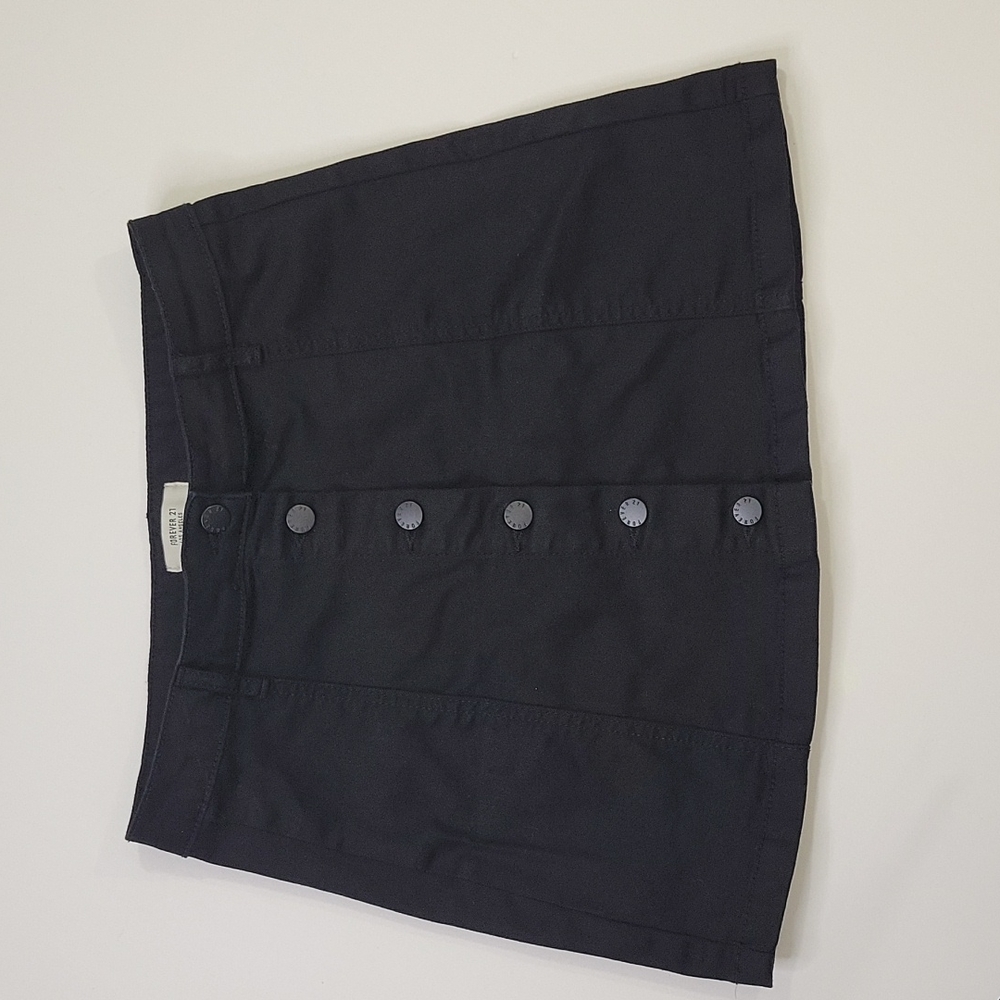 Forever 21 Black Button Down Skirt SZ 28